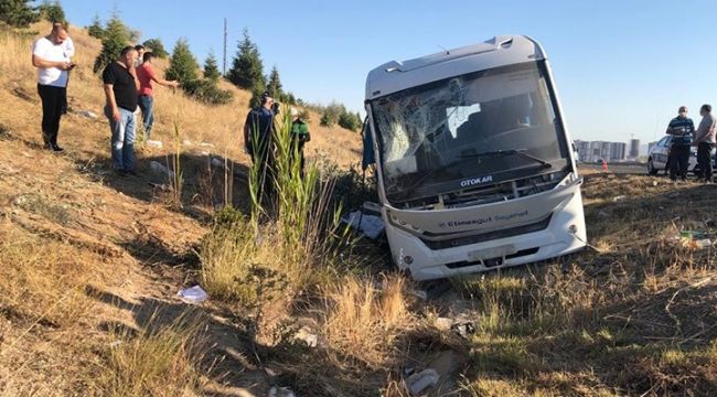 Aselsan personelini taşıyan minibüs kaza yaptı !
