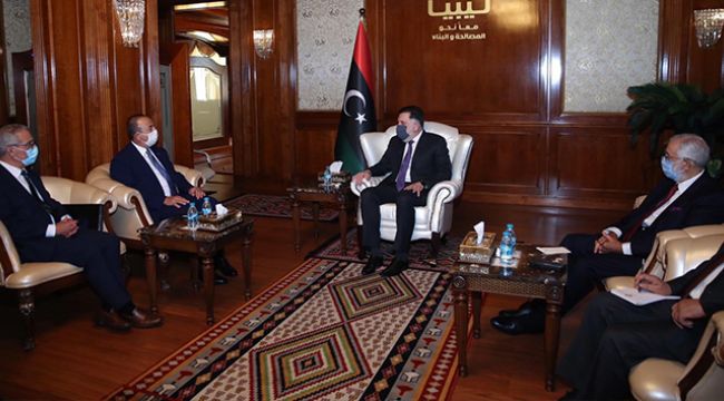 Bakan Çavuşoğlu Libya UMH Başkanı Serrac ile görüştü