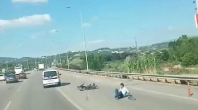 Bursa'da trafikte korku dolu anlar