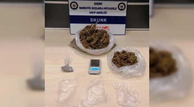 ÇEŞME'DE UYUŞTURUCU TİCARETİNDE 2 TUTUKLU