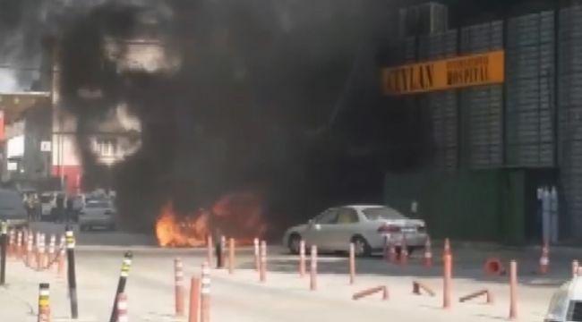 Hastane önünde korku dolu anlar