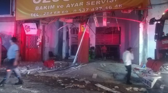 İZMİR'DE LPG BAKIM SERVİSİNDE PATLAMA