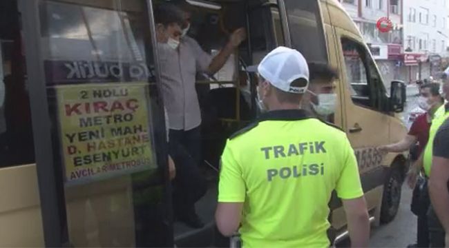 Minibüsten çıkan yolcular polisi bile şaşırttı
