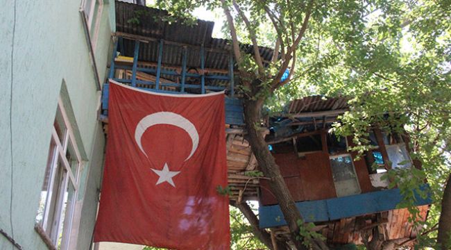 Nusret dede, Covid-19'dan ağaç evi ile korunuyor