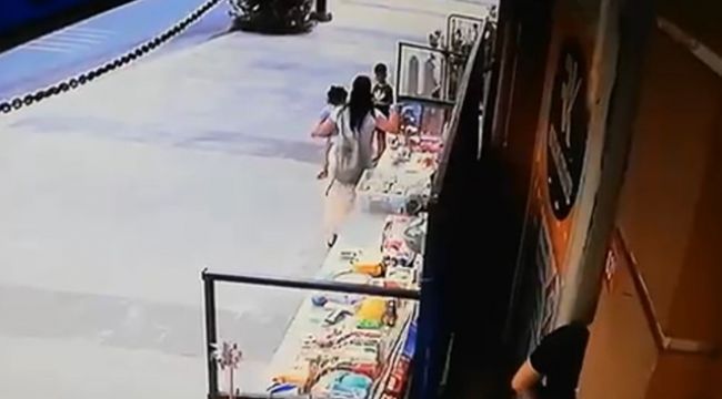 Çocuğuyla hırsızlık yaptı