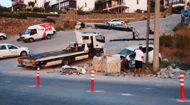 Freni boşalan vinç dehşet saçtı