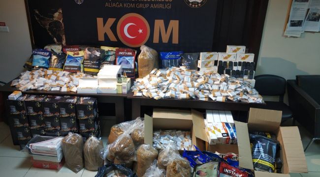 İZMİR’DE KAÇAK TÜTÜN VE SİGARA OPERASYONU