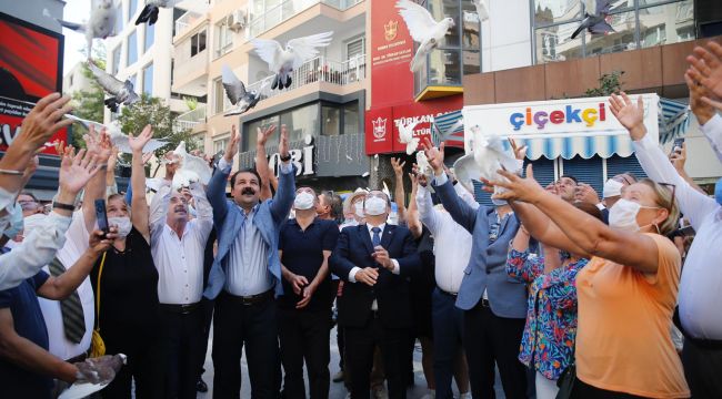 KONAK’TA GÜVENCİNLER BARIŞA UÇTU
