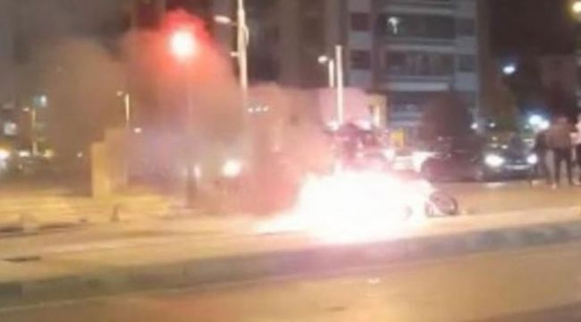 Malatya'da korkutan motosiklet yangını