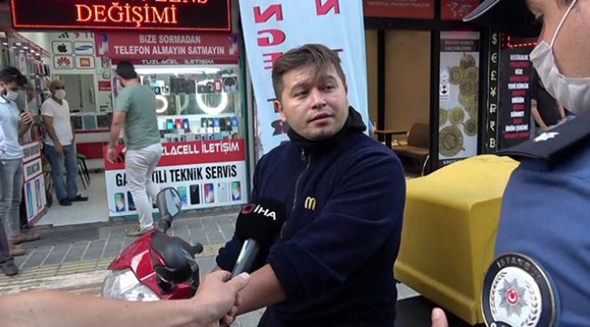 Maskesiz vatandaştan polise tehdit