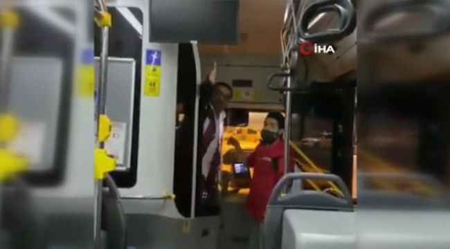 Özel Halk Otobüsünde tartışma çıktı