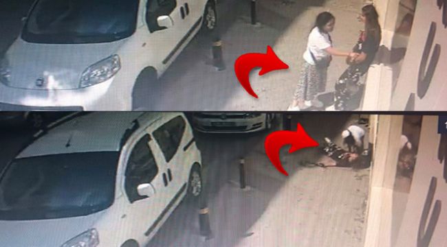 Sokak ortasında kız kavgası kamerada