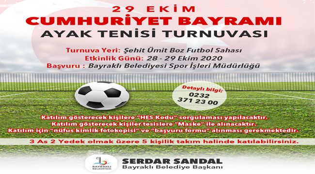 29 Ekim'de Ayak Tenisi Turnuvası
