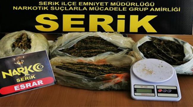 3 kilogram esrar ele geçirildi