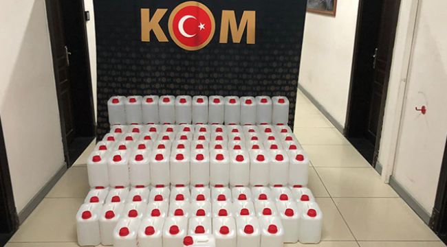 850 litre sahte etil alkol ele geçirildi