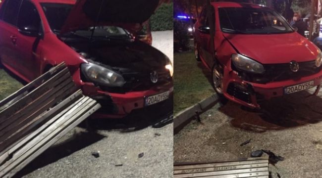 Alkollü sürücü çocuk parkına daldı