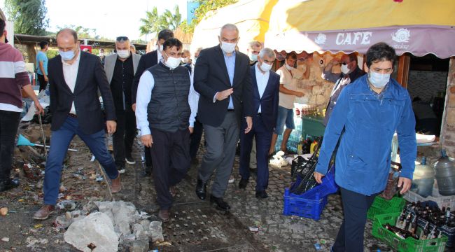 BAKANLAR TSUNAMİ VURAN BÖLGEYİ ZİYARET ETTİ
