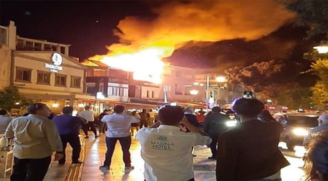 Bodrum’da restoran ve otel alev alev yandı