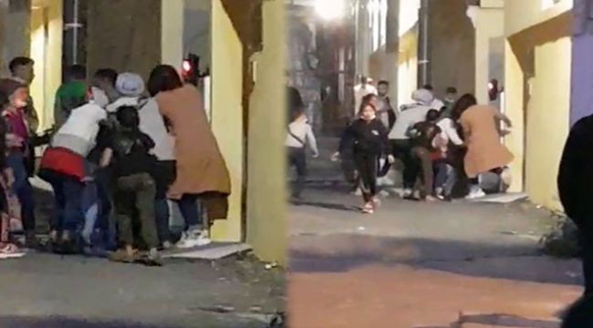 Dilencilerin kavgasında yumruklar havada uçtu