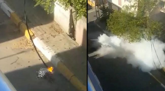 Elektrik kabloları bomba gibi patladı
