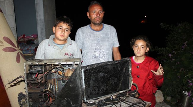 Evi yanan aile yardım eli bekliyor