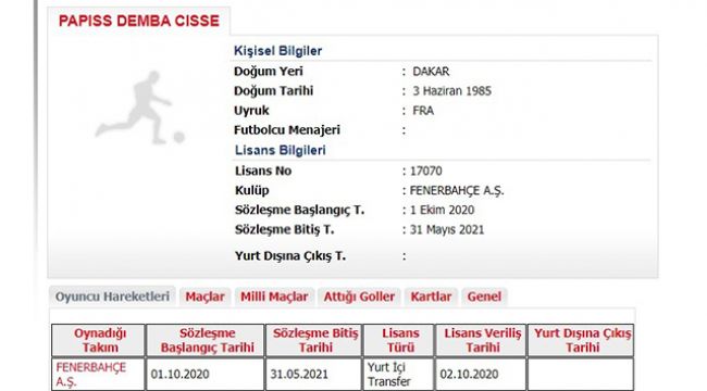 Fenerbahçe'de Cisse'nin lisansı çıktı