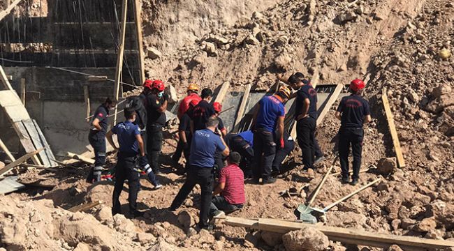 İstinat duvarı yapımında göçük