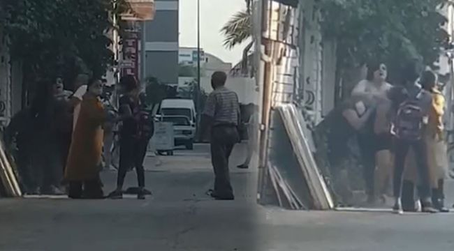 Kadınlar kavga etti, erkekler izledi