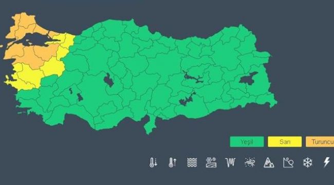 Trakya için turuncu kodlu uyarı