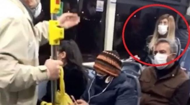 Belediye otobüsünde corona virüs paniği