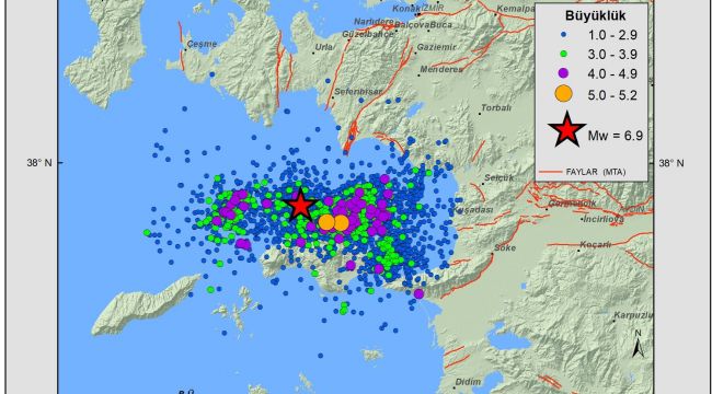 EGE'DE 3 BİN 457 ARTÇI DEPREM MEYDANA GELDİ