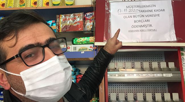 Hayırseverler bakkal defterindeki borçları satın aldı