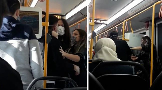 Metroda 'neden sarılıyorsun' kavgası