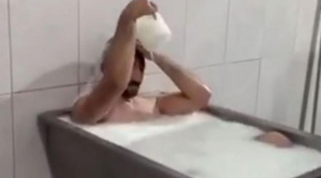 Süt fabrikasında skandal görüntü!