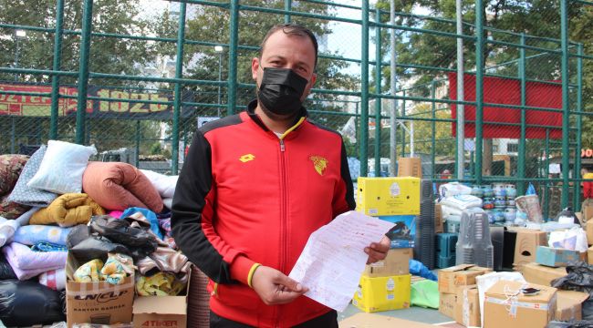 YARDIM MALZEMELERİNDEKİ NOT DUYGULANDIRDI
