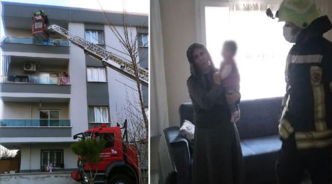 1 yaşındaki bebek evde mahsur kaldı
