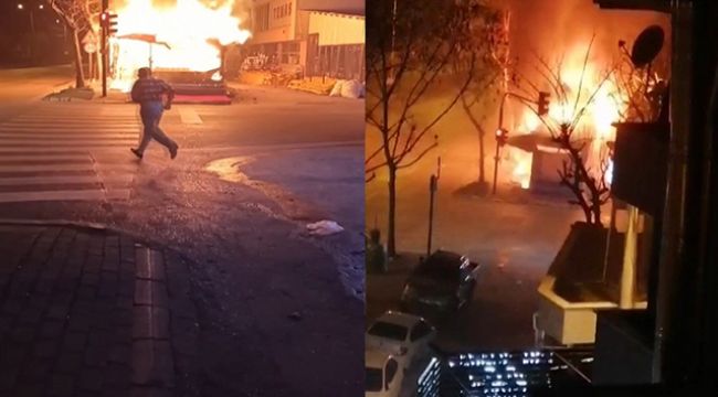 Bursa'da manav alev alev yandı