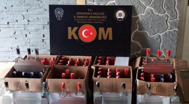 Çanakkale'de 91 şişe kaçak votka ele geçirildi