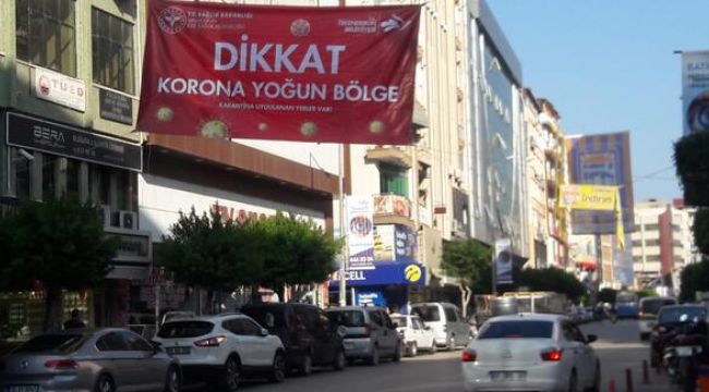 İlçeye ‘Korona yoğun bölge’ afişleri asıldı