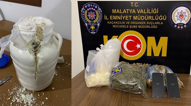 Peynir bidonunda esrar sevkiyatına darbe