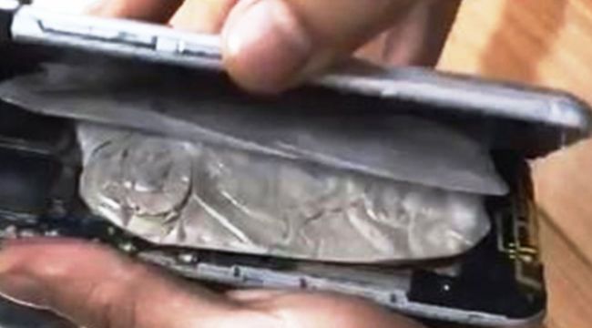 Telefonun içinden uyuşturucu çıktı