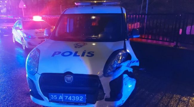 ALKOLLÜ SÜRÜCÜ POLİSE ÇARPTI