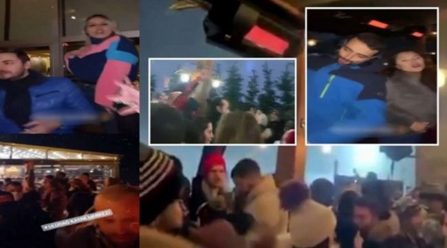 Uludağ'da şaşırtan corona partisi