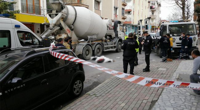 Beton mikseri kadını ezdi!