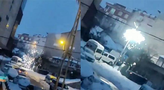 Elektrik telleri havai fişek gibi patladı