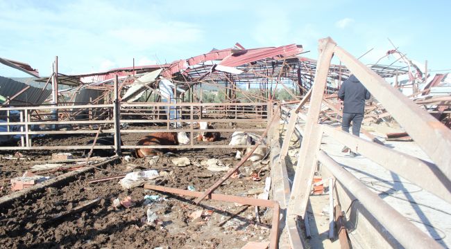 HORTUM ALAÇATI'DA ÇİFTLİĞİ YERLE BİR ETTİ