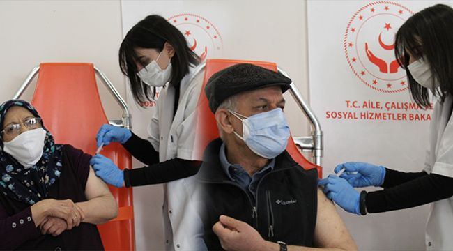 Huzurevlerinde ikinci doz aşılama devam ediyor