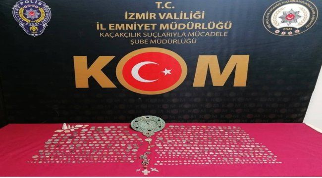 İZMİR'DE 661 ADET TARİHİ ESER ELE GEÇİRİLDİ