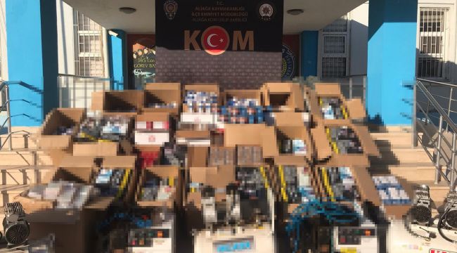 İZMİR'DE KAÇAK TÜTÜN VE SİGARA OPERASYONU