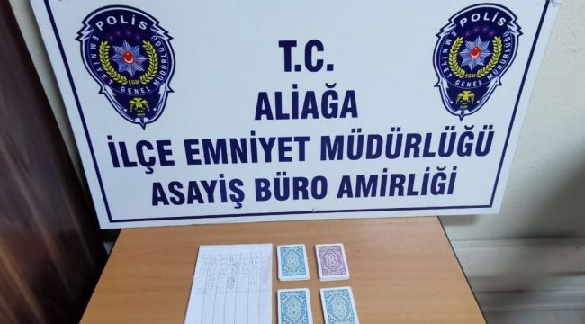 İZMİR’DE KUMAR OYNANAN İŞ YERİNE BASKIN